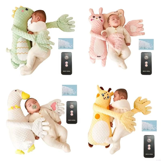K1MA Automatic Patting Baby Soother Lovely Cartoon Mood Soothing Doll Sleep Helper Ergonomic Designing for Newborns